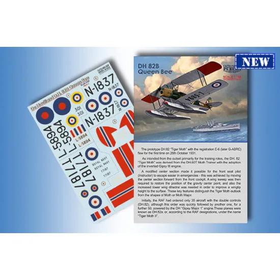 Print Scale PSR 48001 - 1/48 DH 82b Queen Bee Resin, decals, Photoetched