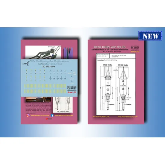 Print Scale PSR 72007 - 1/72 Bomb trolley with the lift, Luftwaffe WWII. Model