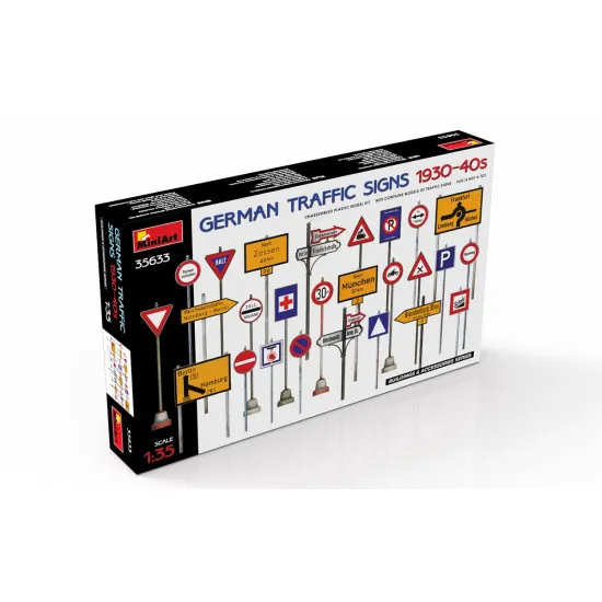 Miniart 35633 - 1/35 GERMAN TRAFFIC SIGNS 1930-40s, scale model kit