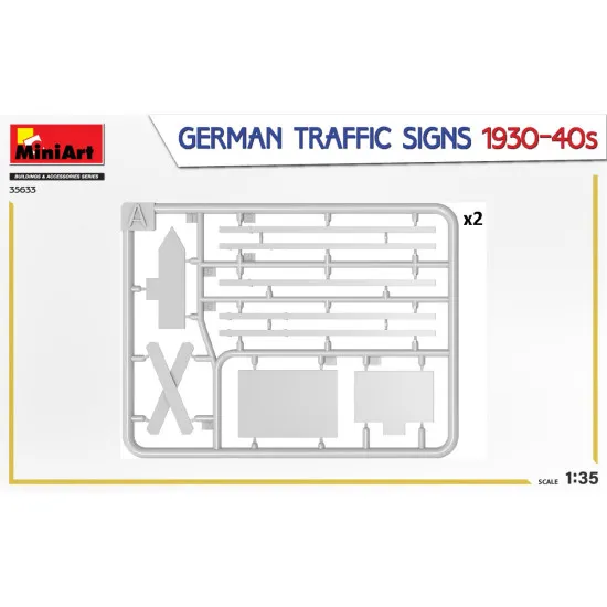 Miniart 35633 - 1/35 GERMAN TRAFFIC SIGNS 1930-40s, scale model kit