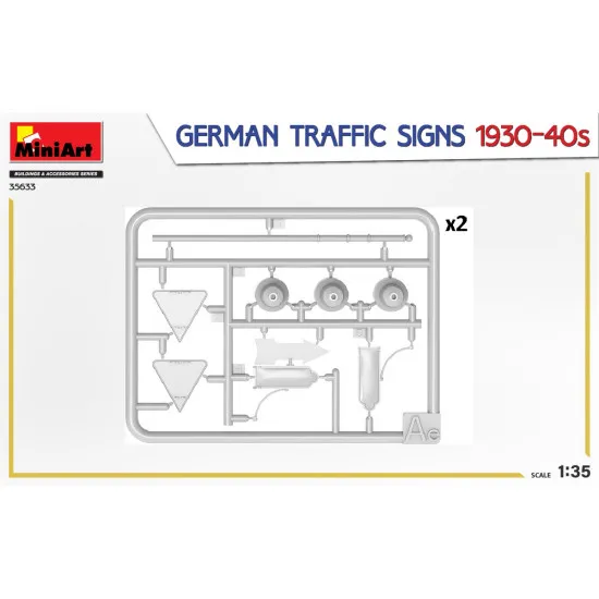 Miniart 35633 - 1/35 GERMAN TRAFFIC SIGNS 1930-40s, scale model kit