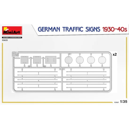 Miniart 35633 - 1/35 GERMAN TRAFFIC SIGNS 1930-40s, scale model kit