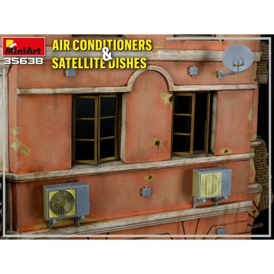 Miniart 35638 - 1/35 AIR CONDITIONERS & SATELLITE DISHES scale model kit