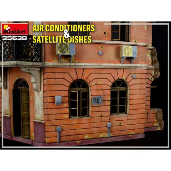 Miniart 35638 - 1/35 AIR CONDITIONERS & SATELLITE DISHES scale model kit