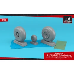Armory AW32318 - 1/32 B-17B/C/D/E/F Flying Fortress wheels w/ weighted tyres