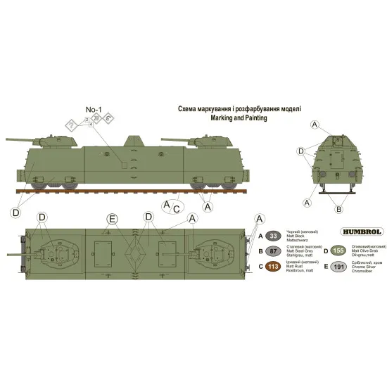 Unimodel 691 - 1/72 Armored platform armored trains Kozma Minin, Ilya Muromets