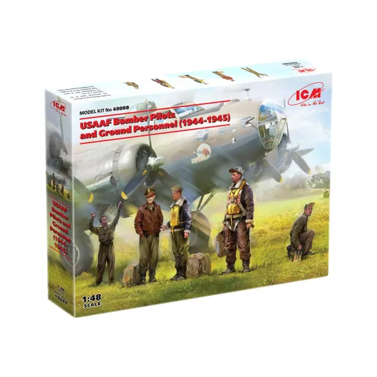 ICM 48088 - 1/48 USAAF Bomber Pilots and Ground Personnel (1944-1945) scale kit
