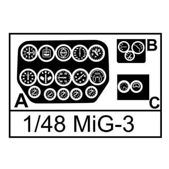 ACE pe4807 - 1/48 - MiG-3 interior with panel desk film (for 1/48 ICM model kit)