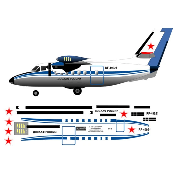 BSmodelle 720244 - 1/72 Let L-410 Russian DOSAAF decal for aircraft model scale