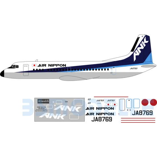 BSmodelle 72031 - 1/72 NAMC YS-11 AIR NIPPON decal for aircraft model scale