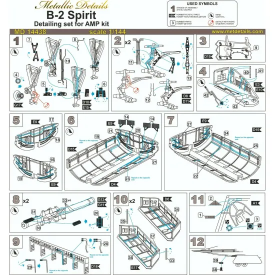 Metallic Details MD14438 - 1/144 - B-2 Spirit (AMP)