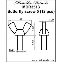 Metallic Details MDR3513 - 1/35 - Butterfly screw 5 resin