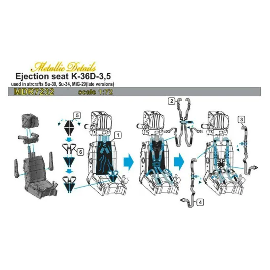 Metallic Details MDR7232 -1/72 - Detailing Ejection seat K-36D-3.5