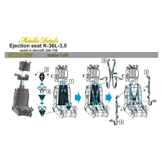 Metallic Details MDR4839 - 1/48 - Ejection seat K-36L-3.5 PE resin Details