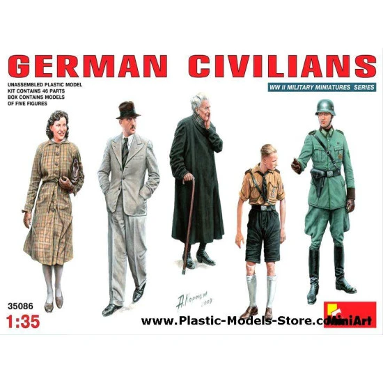 German civilians 5 fig. WWII 1/35 Miniart 35086