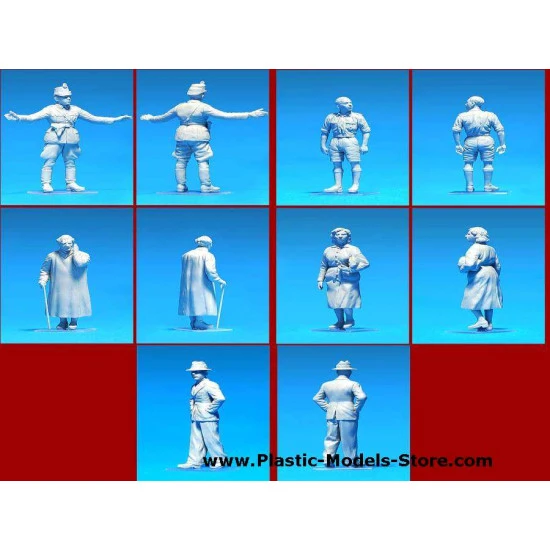 German civilians 5 fig. WWII 1/35 Miniart 35086