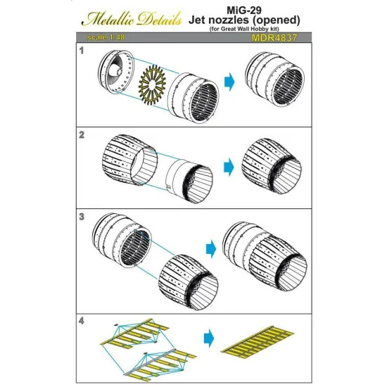 Metallic Details MDR4837 - 1/48 - MiG-29. Jet nozzle (opened) (Great Wall Hobby)