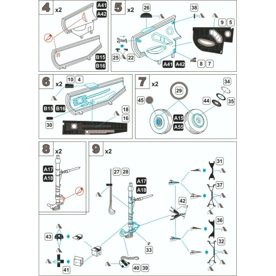 Metallic Details MD4838 - 1/48 - Su-27. Landing gears (Academy)