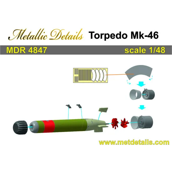 Metallic Details MDR4847 - 1/48 - Torpedo Mk-46
