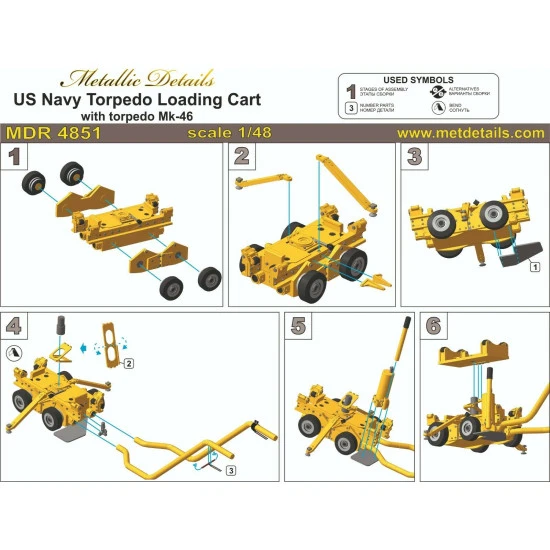 Metallic Details MDR4851 - 1/48 - USN loading cart with torpedo Mk-46