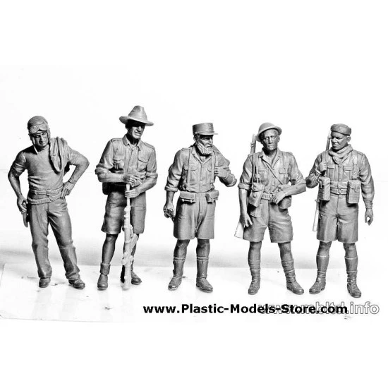 Allied Forces, WW II era, North Africa, desert battles series 5 fig. 1/35 Master Box 3594