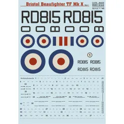 Print Scale 48-205 - 1/48 Beaufighter Mk.X Part 1, decal for plastic model