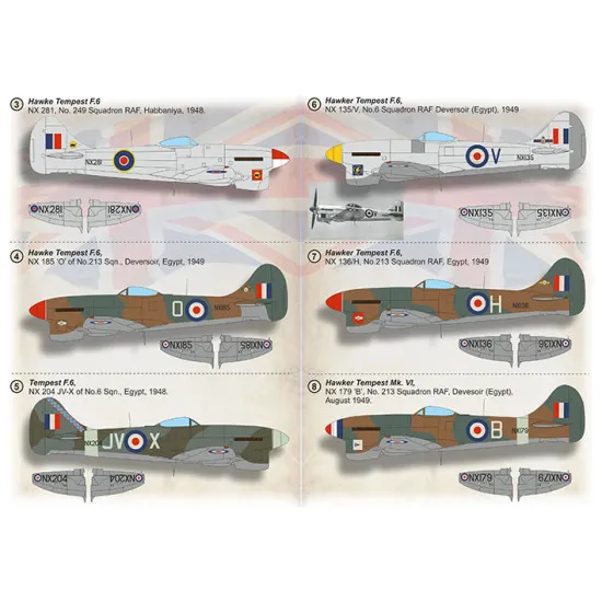 Print Scale 72-417 - 1/72 Hawker Tempest F.6, decal for plastic model kit