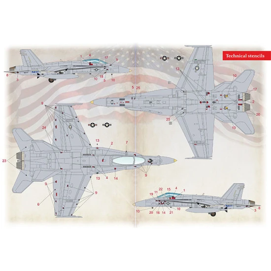 Print Scale 72-434 - 1/72 F-18 Hornet Part 4, decal for plastic model kit