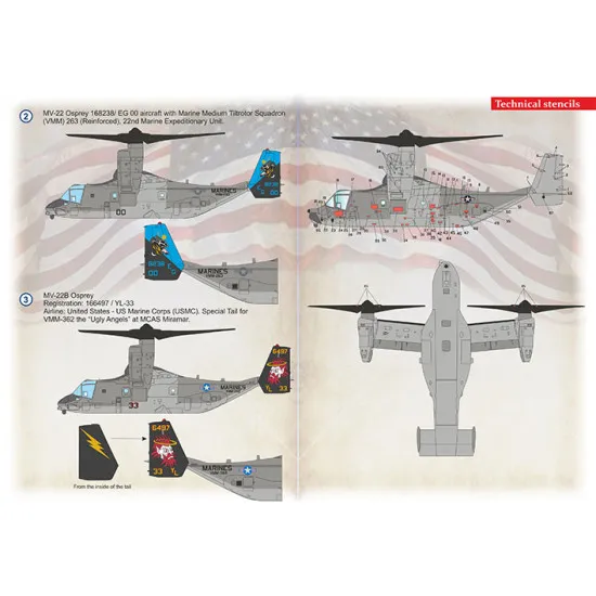 Print Scale 72-439 - 1/72 MV-22B Osprey decal for scale plastic model kit