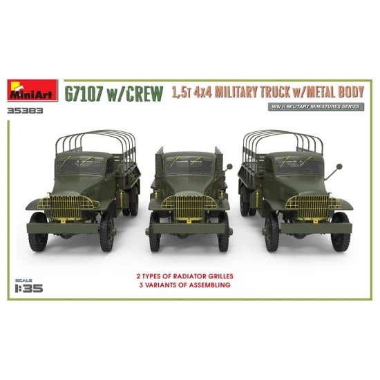 Miniart 35383 - 1/35 US Army Truck G7107 4X4 1.5T (Metal Side) scale model kit