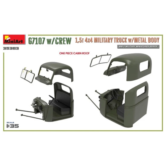Miniart 35383 - 1/35 US Army Truck G7107 4X4 1.5T (Metal Side) scale model kit
