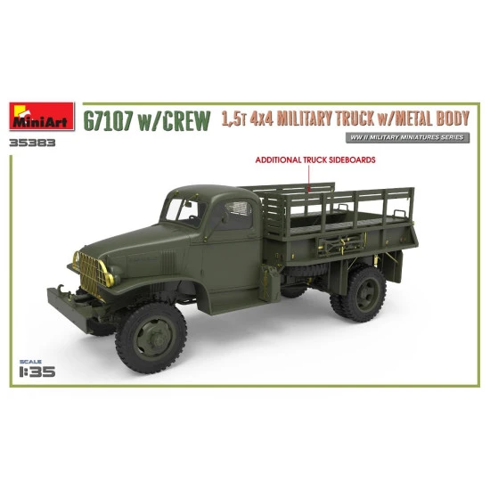 Miniart 35383 - 1/35 US Army Truck G7107 4X4 1.5T (Metal Side) scale model kit
