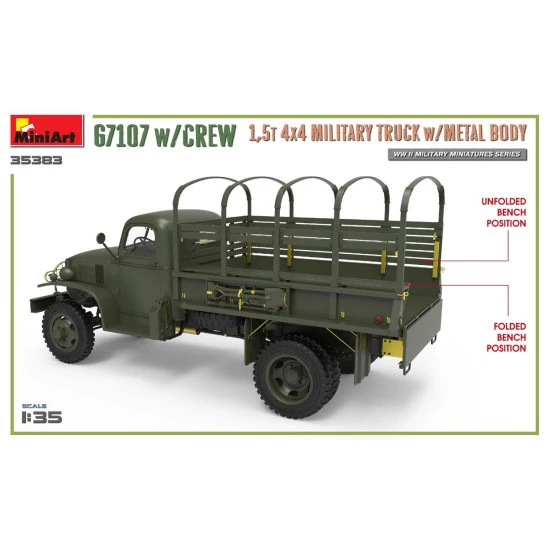 Miniart 35383 - 1/35 US Army Truck G7107 4X4 1.5T (Metal Side) scale model kit