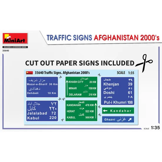 Miniart 35640 - 1/35 Road signs. Afghanistan 2000s scale plastic model kit