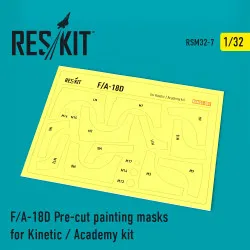 Reskit RSM32-0007 - 1/32 F/A-18D Pre-cut painting masks for Kinetic / Academy kit