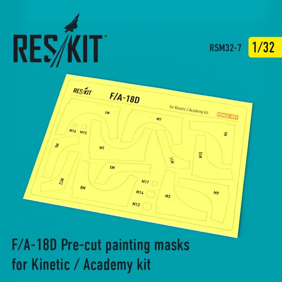 Reskit RSM32-0007 - 1/32 F/A-18D Pre-cut painting masks for Kinetic / Academy kit