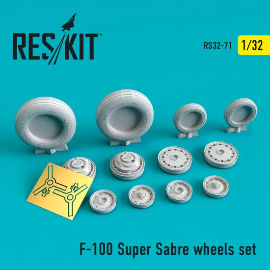 Reskit RS32-0071 - 1/32 F-100 Super Sabre wheels set for scale model aircraft