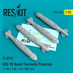 Reskit RS32-0293 - 1/32 GBU 38 Bomb Thermally Protected (4 pcs) for aircraft