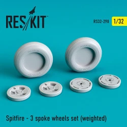 Reskit RS32-0298 - 1/32 Spitfire - 3 spoke wheels set (weighted) for aircraft