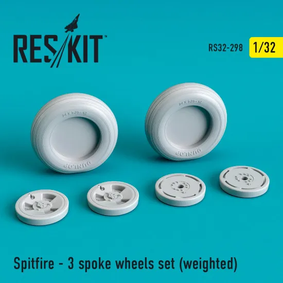 Reskit RS32-0298 - 1/32 Spitfire - 3 spoke wheels set (weighted) for aircraft