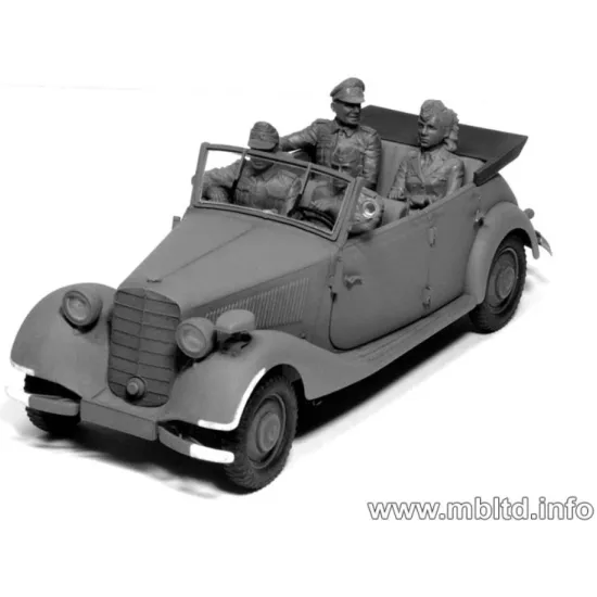 Us Stock Fraulein, What Are You Doing Today German Military Men 5 Fig 1/35 Master Box 3570