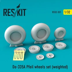 Reskit RS32-0331 - 1/32 Do-335 Pfeil wheels set (weighted) for aircraft