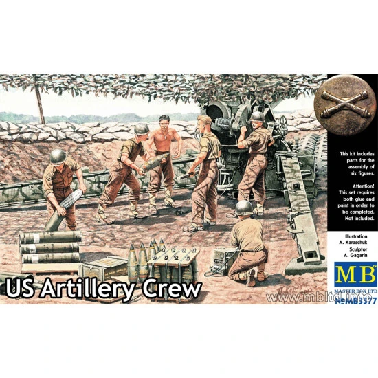 US Artillery Crew 6 fig WWII 1/35 Master Box 3577 US Artillery Crew 6 fig WWII 1/35 Master Box 3577