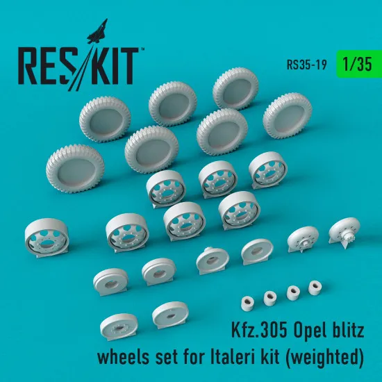 Reskit RS35-0019 - 1/35 Kfz.305 Opel blitz wheels set for Italeri Kit (weighted)