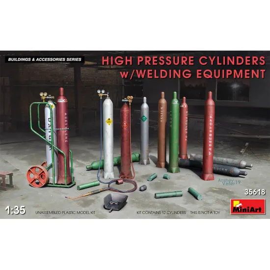 Miniart 35618 - 1/35 - HIGH PRESSURE CYLINDERS w/WELDING EQUIPMENT