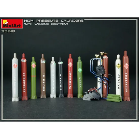 Miniart 35618 - 1/35 - HIGH PRESSURE CYLINDERS w/WELDING EQUIPMENT