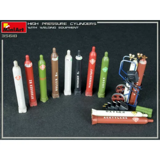 Miniart 35618 - 1/35 - HIGH PRESSURE CYLINDERS w/WELDING EQUIPMENT
