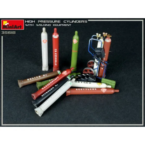 Miniart 35618 - 1/35 - HIGH PRESSURE CYLINDERS w/WELDING EQUIPMENT