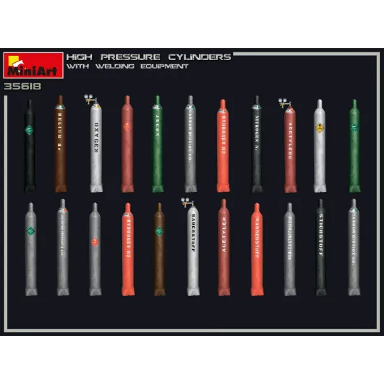 Miniart 35618 - 1/35 - HIGH PRESSURE CYLINDERS w/WELDING EQUIPMENT