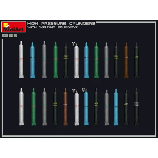 Miniart 35618 - 1/35 - HIGH PRESSURE CYLINDERS w/WELDING EQUIPMENT